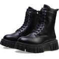 thumbnail image 1 of Botas de Combate para Mujer con Cordones y Cremallena, Plataforma Gruesa con Suela de Lengüeta Mayor Altura, 1 of 7
