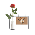 thumbnail image 1 of Giraffe Camera Observation Action Artificial Rose Flower Hanging Vases Decoration Bottle, 1 of 3