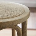 thumbnail image 3 of Linon Billy Tabouret de Comptoir Rustique Sans Dossier en Bois de 24 Pouces Siège Rond en Rotin Brun, 3 of 13