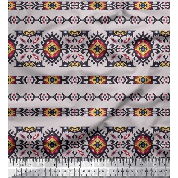Soimoi Cotton Voile Fabric Aztec Southwestern Print Fabric by The Yard 42 Inch Wide