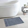 thumbnail image 2 of Mineral Spring Luxury Bath Stripe Tufted Polyester Bath Rug, Graphite Blue, 20" x 32", 2 of 7