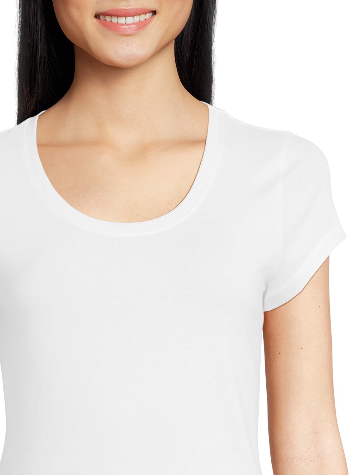 No Boundaries Scoop Neck Tee with Short Sleeves, 1 or 3-Pack, Women’s