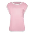 thumbnail image 5 of Xmyrz T Shirts For Women Commuting Solid V Neck Loose Pullover Short Sleeve Versatile Casual Tops Casual Blouses, 5 of 5