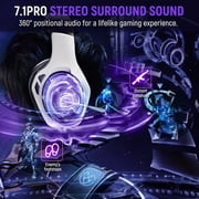 2.4GHz Wireless Gaming Headset for PS4, PS5, PC, 40Hr+ Bluetooth 5.3 Wireless Headphones with 360°Adjustable ENC Mic, Gaming Headphones for Switch, Phone