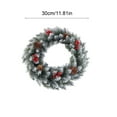thumbnail image 3 of PONPRNGY Christmas Wreaths for Front Door Christmas Snow Flocked Door Wreath with Balls Ornaments Pinecone Berries for Xmas Room Fireplaces Walls Home Indoor/Outdoor Porch Decor, 3 of 6