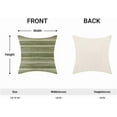 thumbnail image 5 of Boho Green Stripe Throw Pillow Covers 18x18 Inch Set of 2, Rustic Abstract Decorative Throw Pillow Covers Retro Stripe Neutral Outdoor Cushion Cover for Sofa Couch Farmhouse Room Bed Decor, 5 of 7