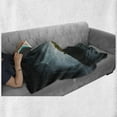 thumbnail image 6 of Night Sky Soft Flannel Fleece Blanket, Big Full Moon over a Fantasy Castle on Hill Clouds Rocks Valley View, Cozy Plush for Indoor and Outdoor Use, 50" x 70", Green Black Slate Blue, by Ambesonne, 6 of 6