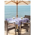 thumbnail image 3 of Outdoor Tablecloth with Umbrella Hole for Patio/Picnic/Party/Camping, Purple Flowers Waterproof Table Cloth Square Cover Washable, Weeping Spring Floral Checkered Pastoral (54"x 54"), 3 of 8