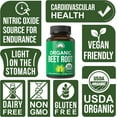thumbnail image 6 of USDA Organic Beet Root Vegan Capsules. Beets Juice Powder Super Food Pills 1200 mg. Nitric Oxide Energy Boosting Beetroot Extract Capsules. Polyphenol Support Supplement for Women and Men, 6 of 7