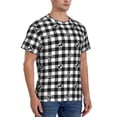 thumbnail image 2 of Qekee Black Tartan Plaid Classic Fit T-Shirt Men's Shirt Men's Tight Short Sleeves for Exercise, Running, Mountaineering - Black Tartan Plaid, 2 of 9