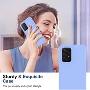 LeYi for Samsung A52 Case, Galaxy A52 5G Case with [2 x Tempered Glass Screen Protector & Lens Protector], Full-Body Shockproof Soft Liquid Silicone Protective Case for Galaxy A52 5G, Violet