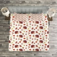 thumbnail image 3 of Ambesonne Mushroom Quilted Bedspread Set 3 Pcs, Autumn Hedgehog Acorns, Queen Size, Multicolor, 3 of 3