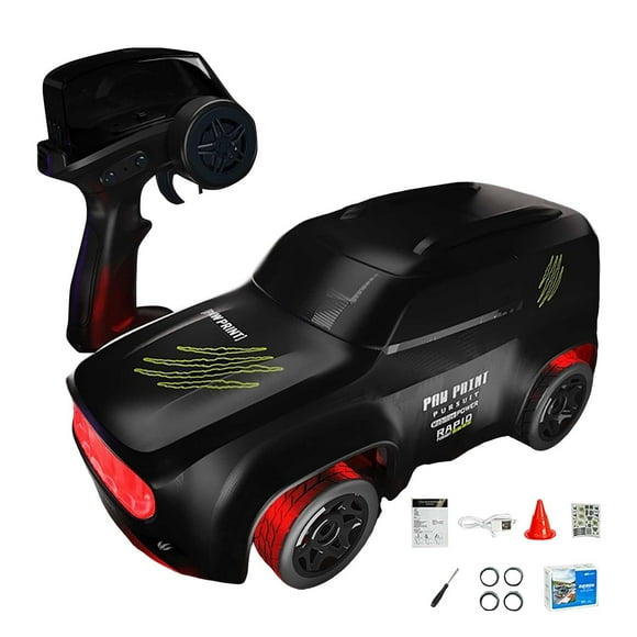 Hearth & Gear Nouvelle Voiture de Drift de Bureau 2.4 Haute Vitesse avec Télécommande, Modèle de Course avec Éclairage Compétitif et Pare-Chocs, Voiture Télécommandée, Scooter Fermé pour Adultes