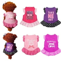 Visland Beautiful Heart Pattern Pet Dress Innovative Fine Knitted Cotton Dog Dress for Daily Wear