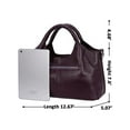 thumbnail image 4 of LUXUR Ladies Genuine Leather Top Handle Handbag Women Classic Satchel Crossbody Bags Purse Daily Portable Detachable Tote Coffee, 4 of 6