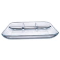 thumbnail image 4 of IBASETOY Transparent Glass Divided Food Plate for Easy Food Storage and Serving, Ideal for Canteens, 1pc, 4 of 8