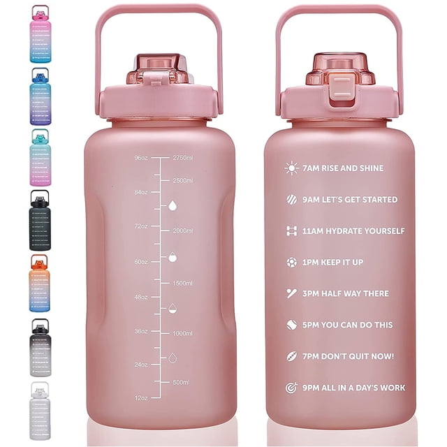 Botella de agua ST-YIBEN de 3 litros con marcador de tiempo, a prueba de fugas, sin BPA