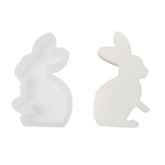 Cute Rabbit Shape Scented Candle Silicone Mold for DIY Plaster Animal Ornament Valentine Day Craft Kit Home Decor Romantic Gift Idea for Couples Friends Family Bathroom Bedroom Table Centerpiece
