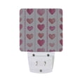 thumbnail image 2 of Watercolor Pink Hearts with Stripes LED Night Light Sensor Lamp Plug-in Adjustable Brightness 2 Pack, 2 of 7