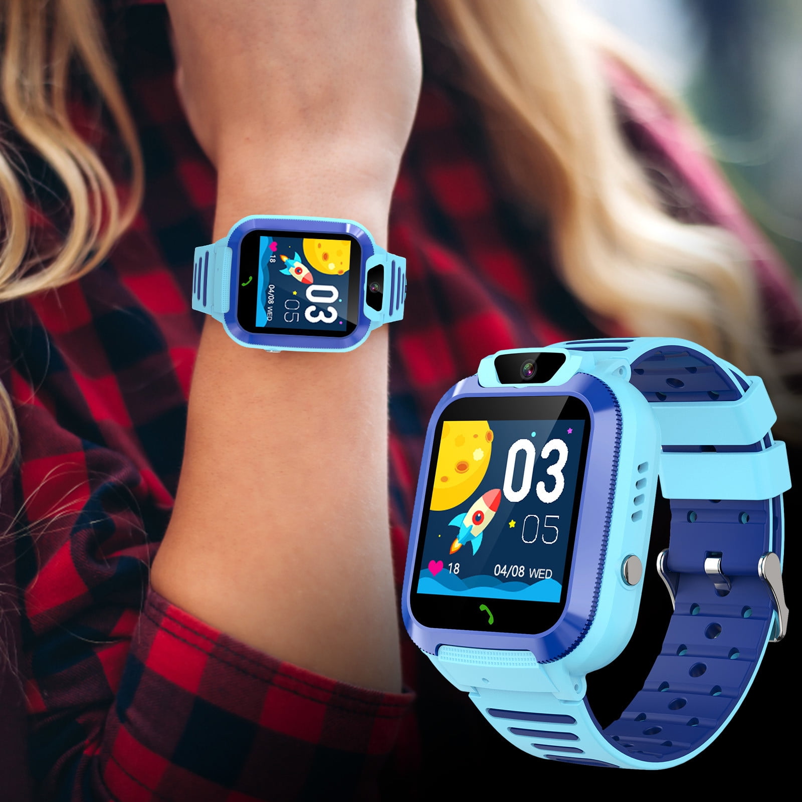 Byujiro Children's Smart Watch Intelligent Watch with High-definition Touchscreen and Camera for Video Calls 4G Student Card Pluggable Phone Watch Accurate Positioning for Boys Girls