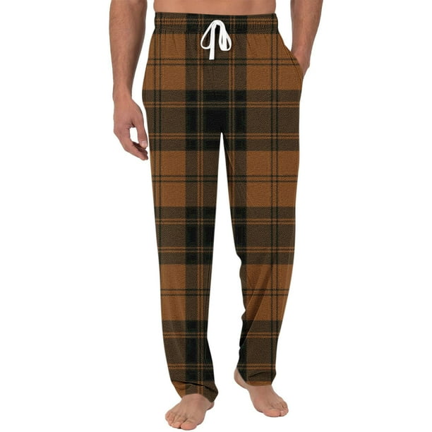 Pantalones largos para hombre con estampado de cintura elástica y bolsillo con cordón, pantalones largos de poliéster para hombre