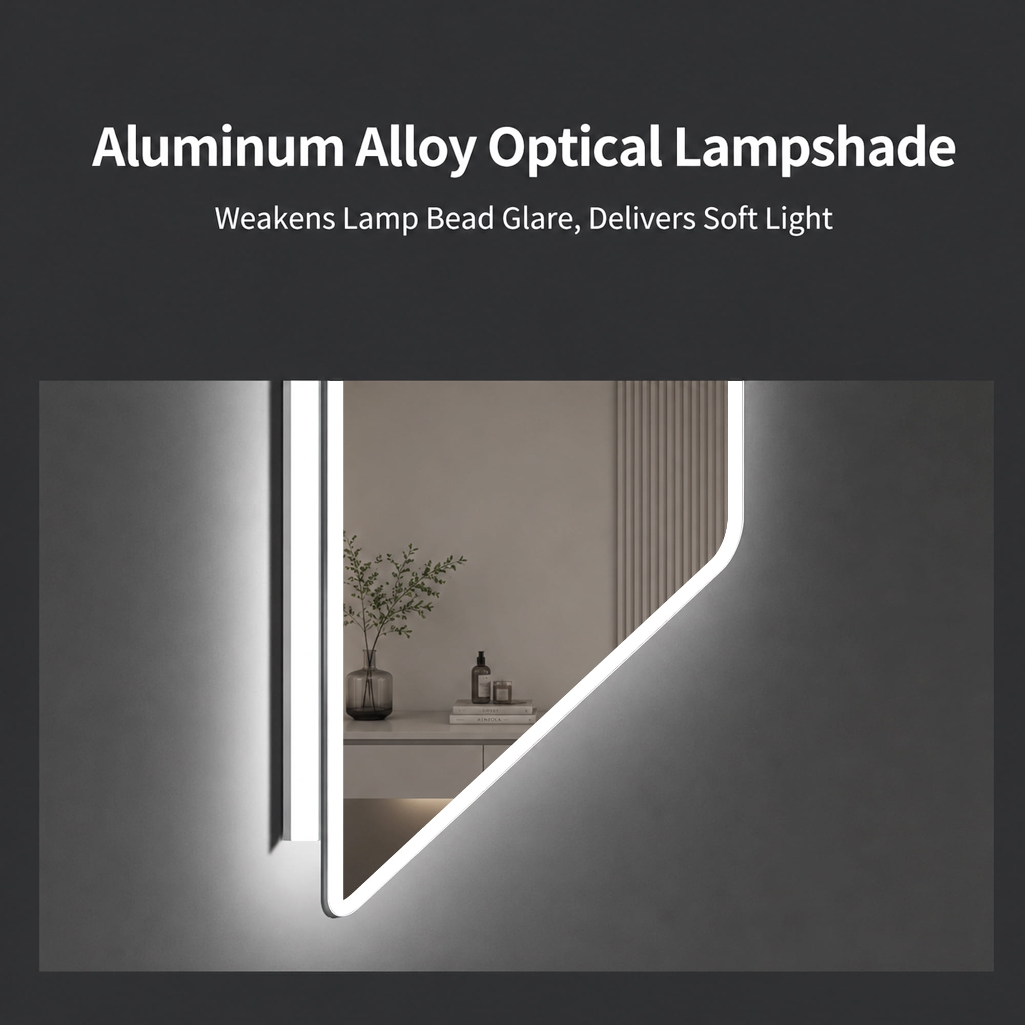 Full Length LED Mirror 65 x 21 Inch, Wall Mounted Vanity Mirror with Dimming Light and Anti-Oxidation Glass, Bedroom and Dressing Room Mirror, Clear