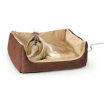 K&H Pet Products Thermo-Pet Cuddle Cushion Heated Pet Bed Mocha/Tan 14 X 23 Inches