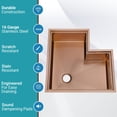 thumbnail image 3 of Strictly Sinks 30” Workstation Corner Kitchen Sink – Copper Single Bowl 16 Gauge Stainless Steel Corner Sink, 3 of 10