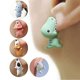 thumbnail image 1 of Pendiente con tuerca para viñetas de animales para mujer, 6 uds., bonito dinosaurio, perrito, ballena, mordedura de arcilla, joyería, regalos divertidos, accesorios de moda, 1 of 5