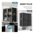 thumbnail image 5 of Wood Medicine Wall Cabinet with Acrylic Glass Doors, Kitchen Wall Cabinets with Adjustable Shelf, Laundry Room Wall Mounted Cabinet, Bathroom Wall Cabinet Set of 2, 5 of 7