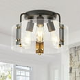 thumbnail image 1 of Aiwen 3-Light Flush Mount Ceiling Lamp Modern Novelty Light Fixture With Glass Shade, 1 of 7