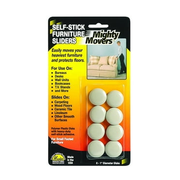 Furniture Sliders, Self-adhesive, Beige, 8/Pack