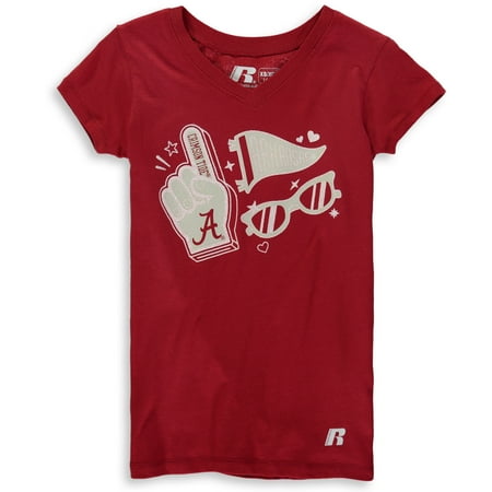 - Girls Youth Russell Crimson Alabama Crimson Tide Tunic V-Neck T-Shirt
