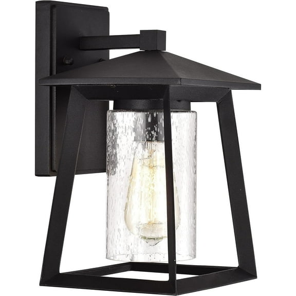 CHLOE Russell Transitional 1 Light Textured Black Outdoor Wall Sconce 11" Height
