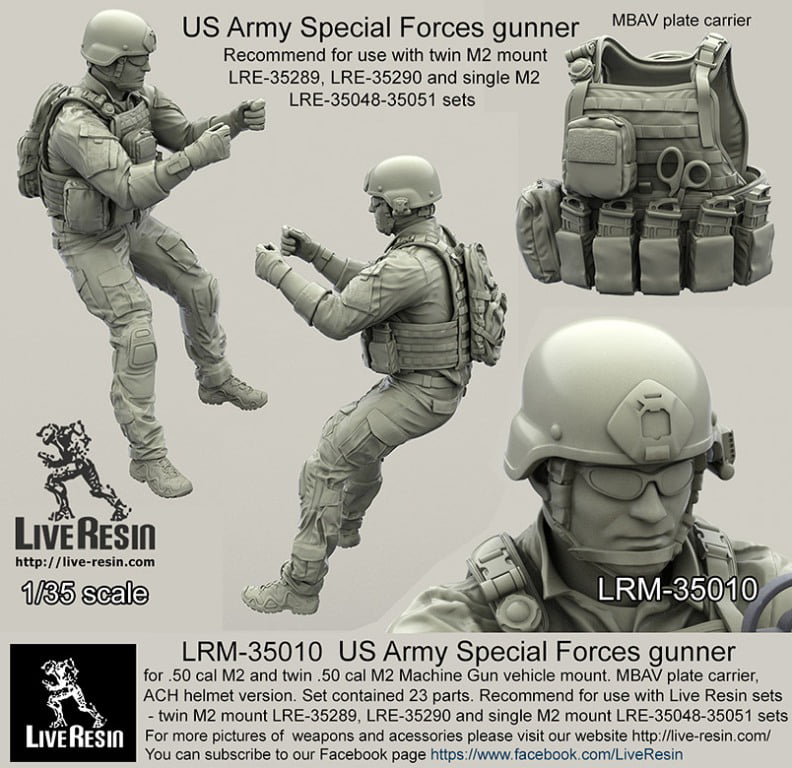 Set 5 Live Resin 1/35 LRE-35023 US Army ACH/MICH Helmet