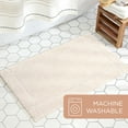 thumbnail image 5 of TOWN & COUNTRY EVERYDAY Ultra Plush Solid Tufted Border Bath Mat, Soft and Absorbent Tufted Floor Mat, Non-Slip Backing, Machine Washable, Beige, 20"x32", 5 of 13