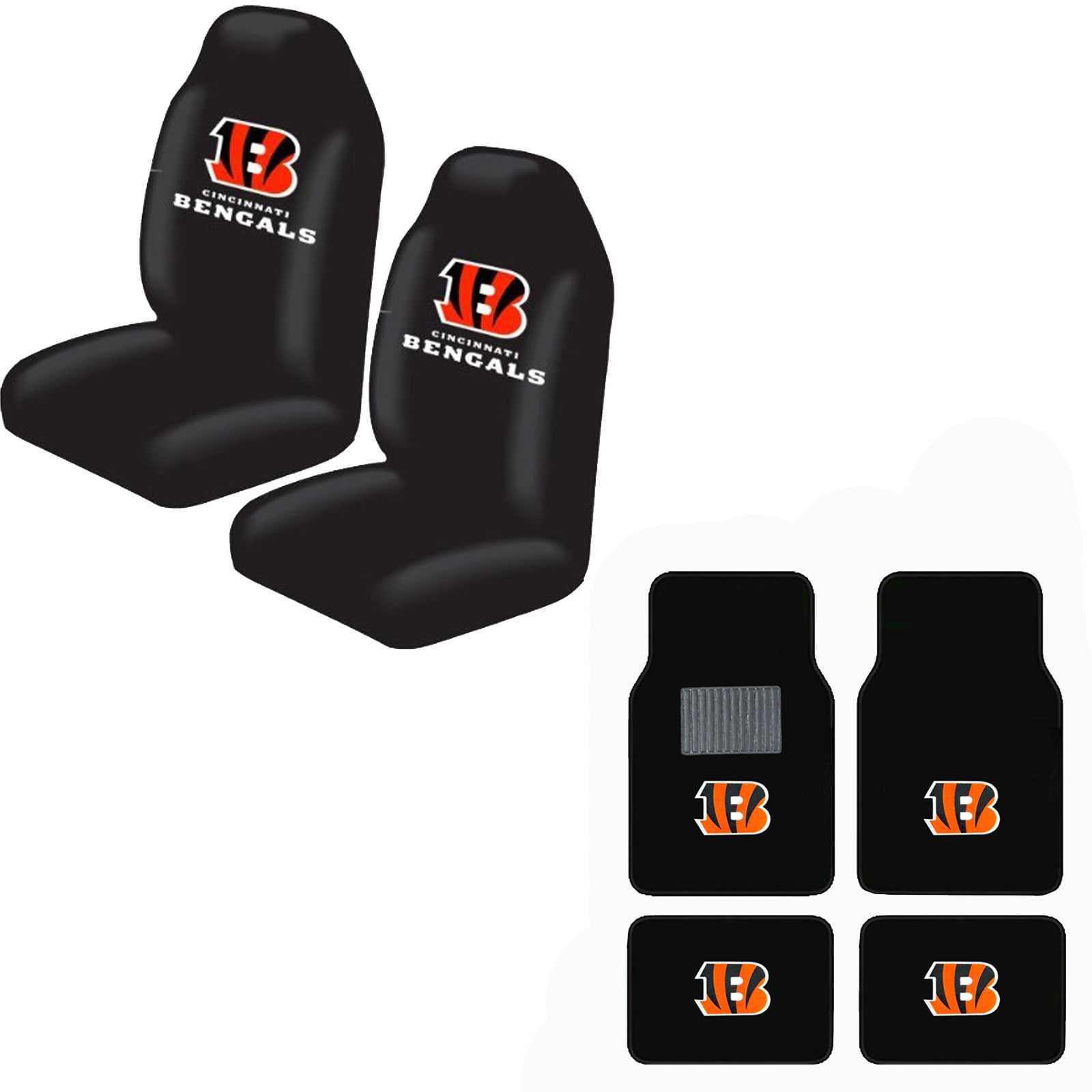 Cincinnati Bengals 2Pcs Car Seat Cover Personalized Nonslip Auto Seat Protector 