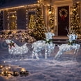 thumbnail image 7 of Outdoor 4 Reindeer n Sleigh Christmas Decoration, 100 LEDs, Cool White, 7 of 7