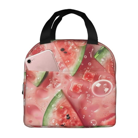 Insulated Lunch Bag for Women Men - Refreshing Watermelon Slices Leakproof Cooler Lunch Box for Women Men  Lunch Tote Bags for Work School Picnic Travel