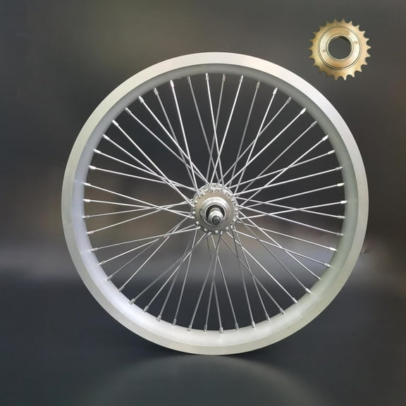 20" Bicycle Rear Wheel Bike Rim 12G & 22T Freewheel, Aluminum Alloy Bike Wheel