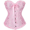 Pink, variant on Retro Court Style Strapless Corset – Lace-Up Bone Insert Tummy Control Bustier for Themed Parties