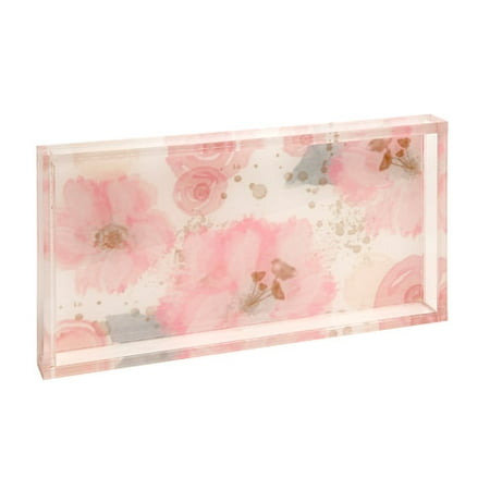 Get Organized Acrylic Organizer Jewelry Tray Pink Watercolor Floral (Best Way To Get Organized)