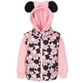 thumbnail image 3 of Disney Minnie Mouse Toddler Girls Zip Up Vest 2fer Jacket and Pullover Hoodie Toddler to Little Kid, 3 of 5