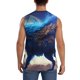thumbnail image 4 of Fotbe Moonlit Blue Wolf Men's Camiseta sin Mangas Estampada para Hombres, Playera Casual para Gimnasio, Entrenamiento, Playa-Large, 4 of 7