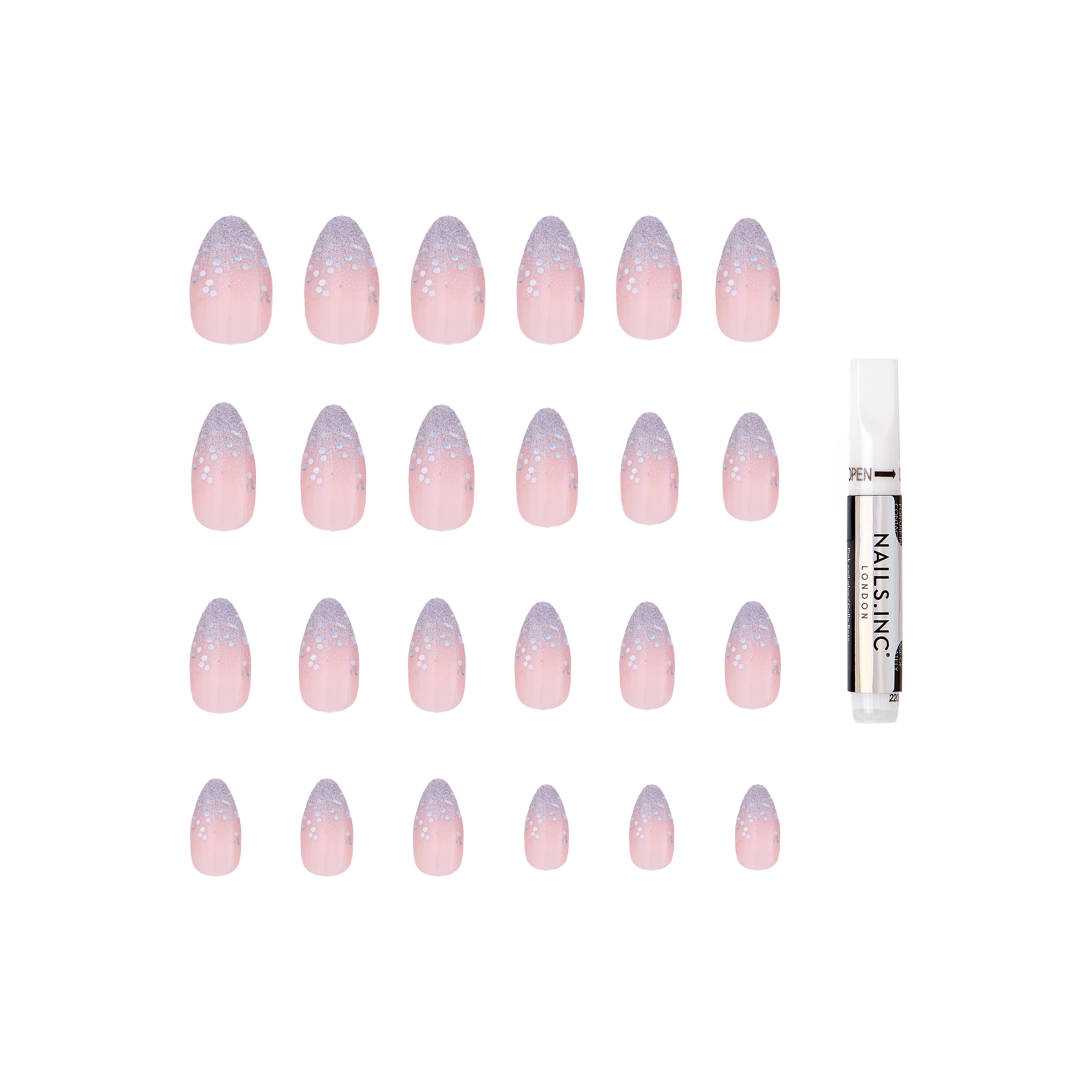 Nails.INC Press-On Nails, Glitter Tips, 24 PC