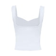 thumbnail image 5 of Aihuaihua Women Backless Going Out Crop Top Y2K Sweetheart Neck Strappy Ruched Sleeveless Tank Top Summer Tight Slim Fit Camisole Cute Tops White S, 5 of 6