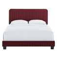 thumbnail image 6 of Modway Celine Channel Tufted Performance Velvet Twin Bed in Maroon Red, 6 of 8