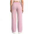 thumbnail image 5 of Fabrcox Women's Scrub Pants Soft Stretch Wide Leg Uniform Trousers with Pockets for Nurses ,Light Purple L, 5 of 6