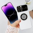 thumbnail image 6 of Compatible with iPhone 14 Pro Max Magnetic Case,Cute Metal Effect Phone Case Compatible with MagSafe for Women Girls Men Window Camera Protector Back Cover for iPhone 14 Pro Max 6.7'' White, 6 of 12