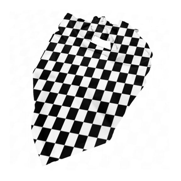 Black And White Checkered Dog Bandana Dog Scarf Adjustable Bib Handkerchief Accessories For Small Medium Large Dogs